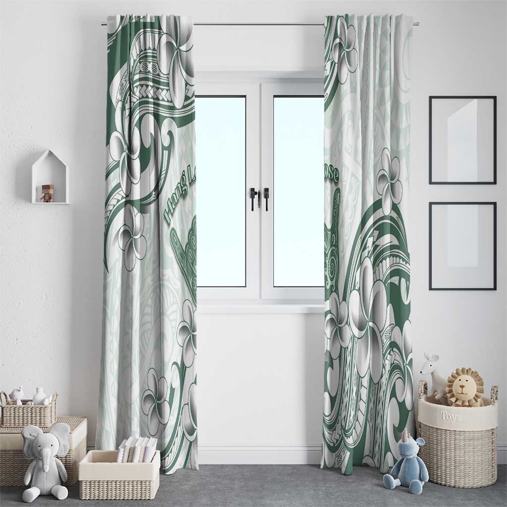Aloha Hawaii Shaka Window Curtain Hang Loose Mint Version - Polynesian Pride