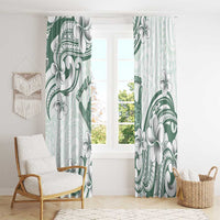 Aloha Hawaii Shaka Window Curtain Hang Loose Mint Version - Polynesian Pride