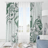 Aloha Hawaii Shaka Window Curtain Hang Loose Mint Version - Polynesian Pride