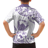Aloha Hawaii Shaka Family Matching Long Sleeve Bodycon Dress and Hawaiian Shirt Hang Loose Purple Version DT05 - Polynesian Pride