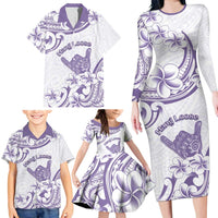 Aloha Hawaii Shaka Family Matching Long Sleeve Bodycon Dress and Hawaiian Shirt Hang Loose Purple Version DT05 - Polynesian Pride