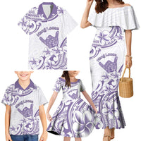 Aloha Hawaii Shaka Family Matching Mermaid Dress and Hawaiian Shirt Hang Loose Purple Version DT05 - Polynesian Pride