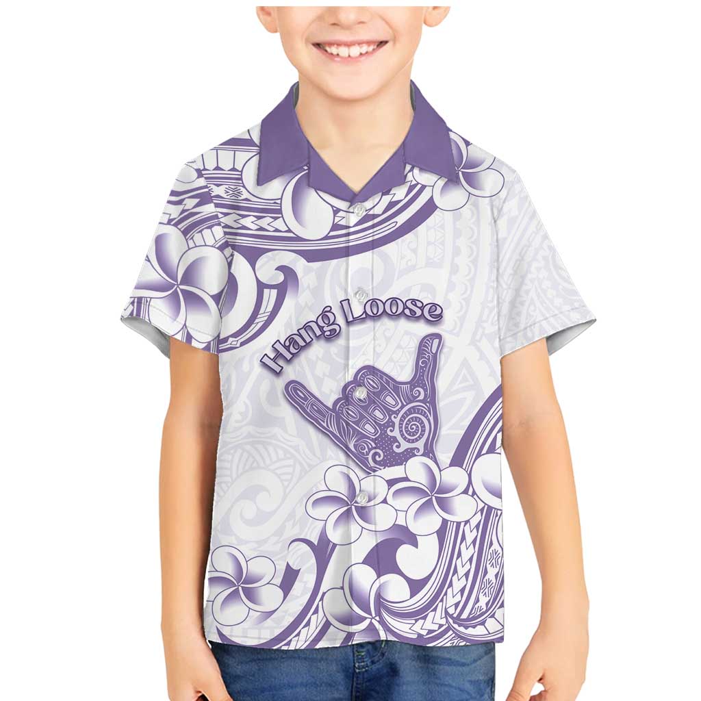 Aloha Hawaii Shaka Family Matching Mermaid Dress and Hawaiian Shirt Hang Loose Purple Version DT05 Son's Shirt Purple - Polynesian Pride