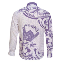 Aloha Hawaii Shaka Family Matching Off The Shoulder Long Sleeve Dress and Hawaiian Shirt Hang Loose Purple Version DT05 - Polynesian Pride