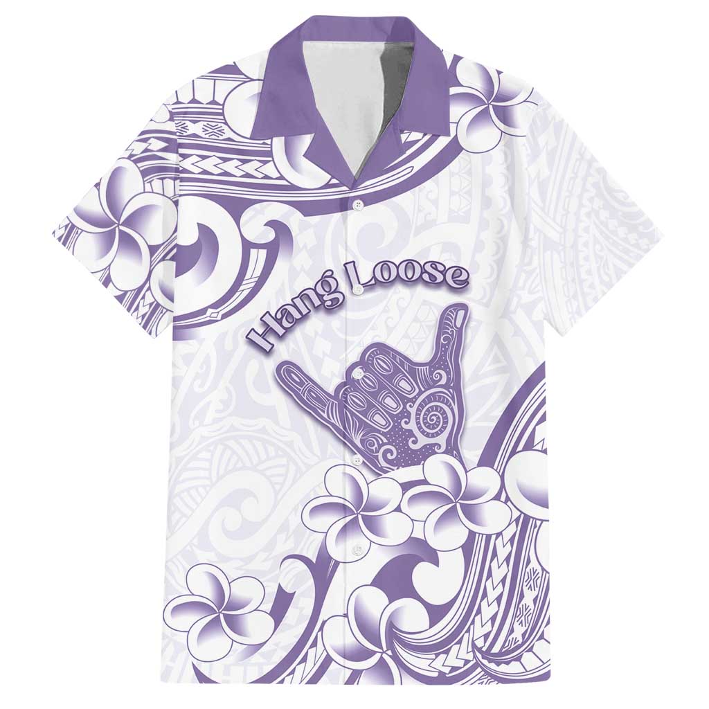 Aloha Hawaii Shaka Family Matching Off Shoulder Maxi Dress and Hawaiian Shirt Hang Loose Purple Version DT05 Dad's Shirt - Short Sleeve Purple - Polynesian Pride