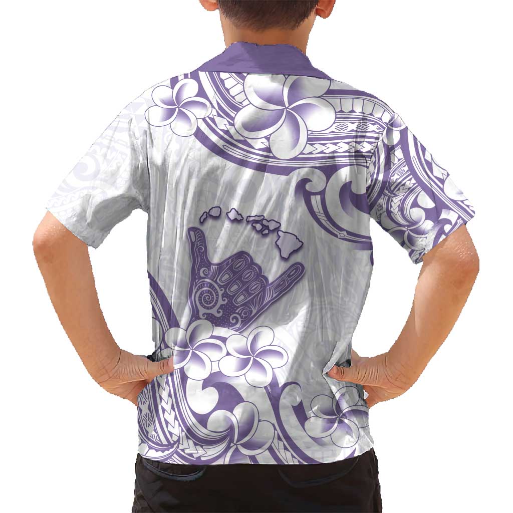 Aloha Hawaii Shaka Family Matching Summer Maxi Dress and Hawaiian Shirt Hang Loose Purple Version DT05 - Polynesian Pride