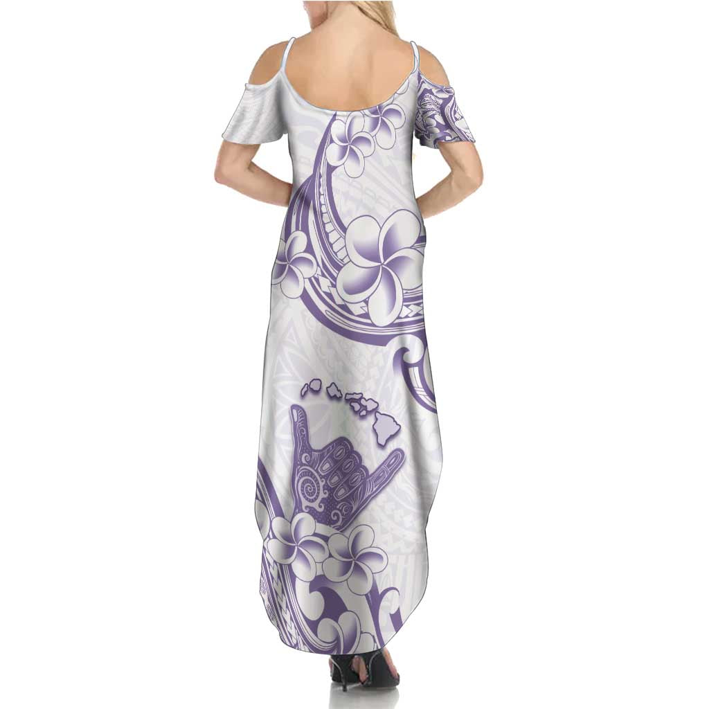 Aloha Hawaii Shaka Family Matching Summer Maxi Dress and Hawaiian Shirt Hang Loose Purple Version DT05 - Polynesian Pride