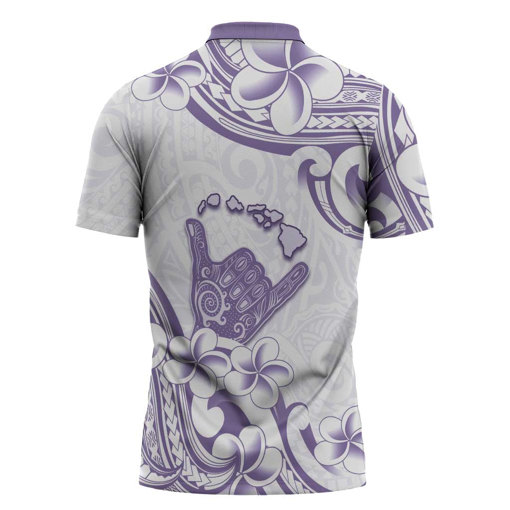 Aloha Hawaii Shaka Zipper Polo Shirt Hang Loose Purple Version DT05 - Polynesian Pride