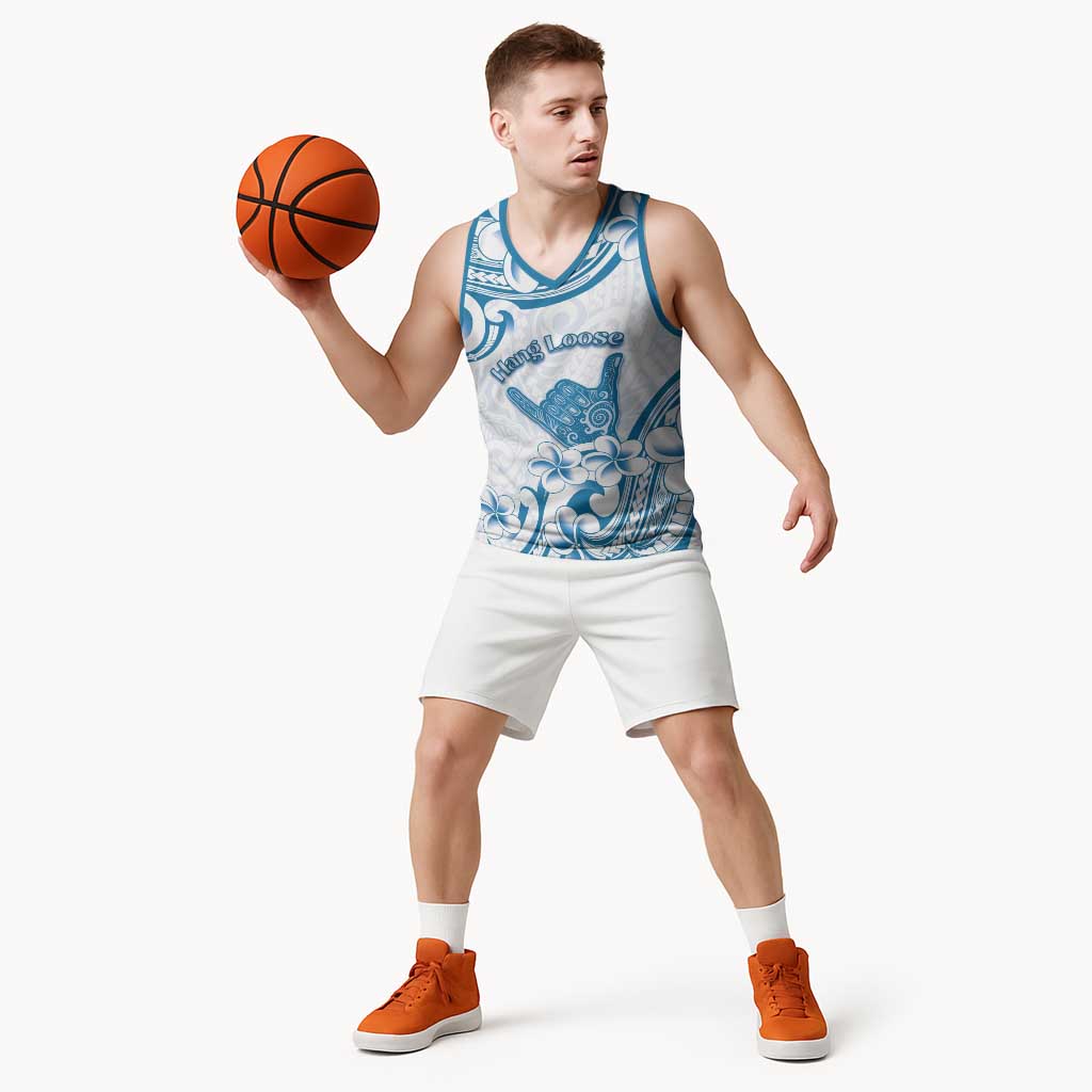 Aloha Hawaii Shaka Basketball Jersey Hang Loose Blue Version - Polynesian Pride