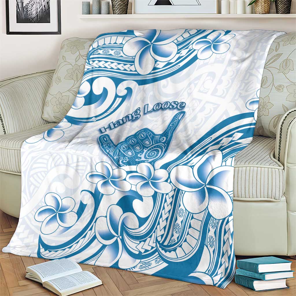 Aloha Hawaii Shaka Blanket Hang Loose Blue Version - Polynesian Pride