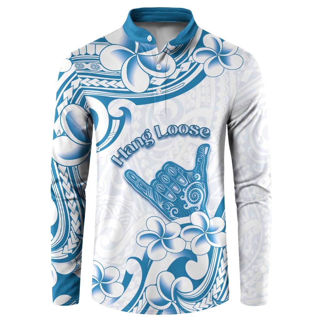 Aloha Hawaii Shaka Button Sweatshirt Hang Loose Blue Version - Polynesian Pride