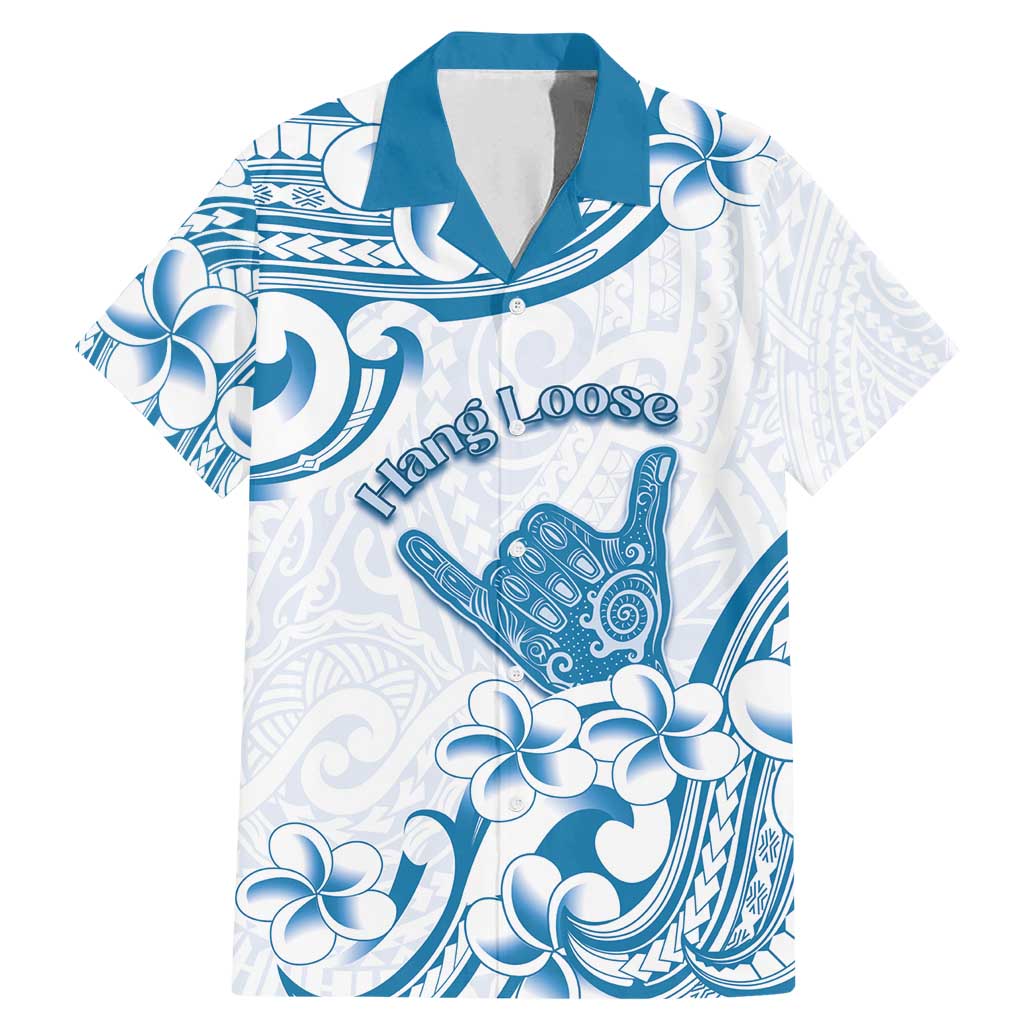 Aloha Hawaii Shaka Family Matching Mermaid Dress and Hawaiian Shirt Hang Loose Blue Version DT05 Dad's Shirt - Short Sleeve Blue - Polynesian Pride