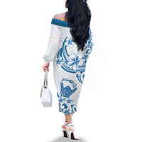 Aloha Hawaii Shaka Family Matching Off The Shoulder Long Sleeve Dress and Hawaiian Shirt Hang Loose Blue Version DT05 - Polynesian Pride