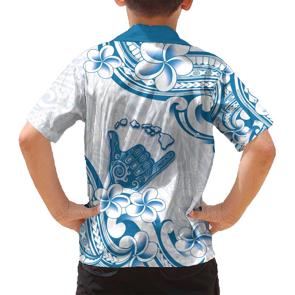 Aloha Hawaii Shaka Family Matching Tank Maxi Dress and Hawaiian Shirt Hang Loose Blue Version - Polynesian Pride
