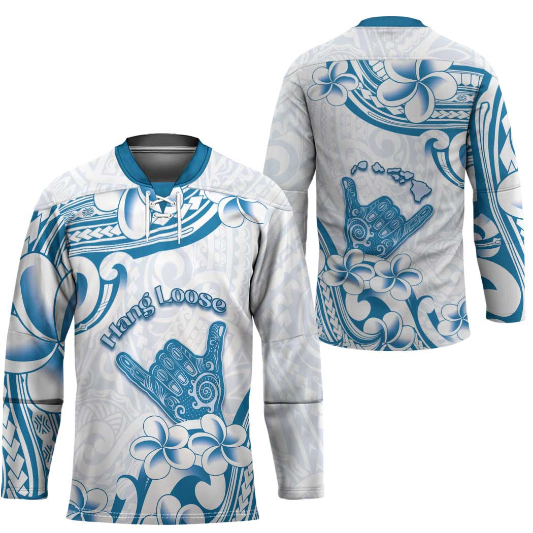 Aloha Hawaii Shaka Hockey Jersey Hang Loose Blue Version - Polynesian Pride