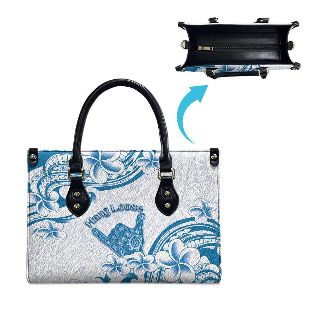 Aloha Hawaii Shaka Leather Bag Hang Loose Blue Version - Polynesian Pride