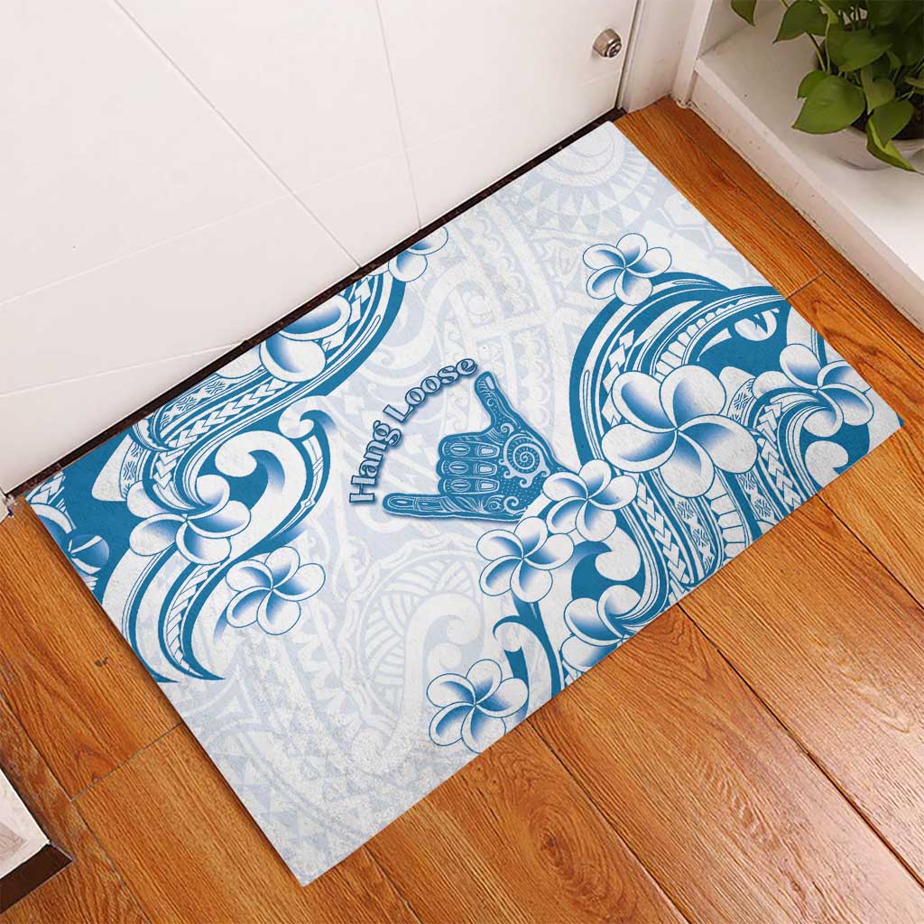 Aloha Hawaii Shaka Rubber Doormat Hang Loose Blue Version - Polynesian Pride