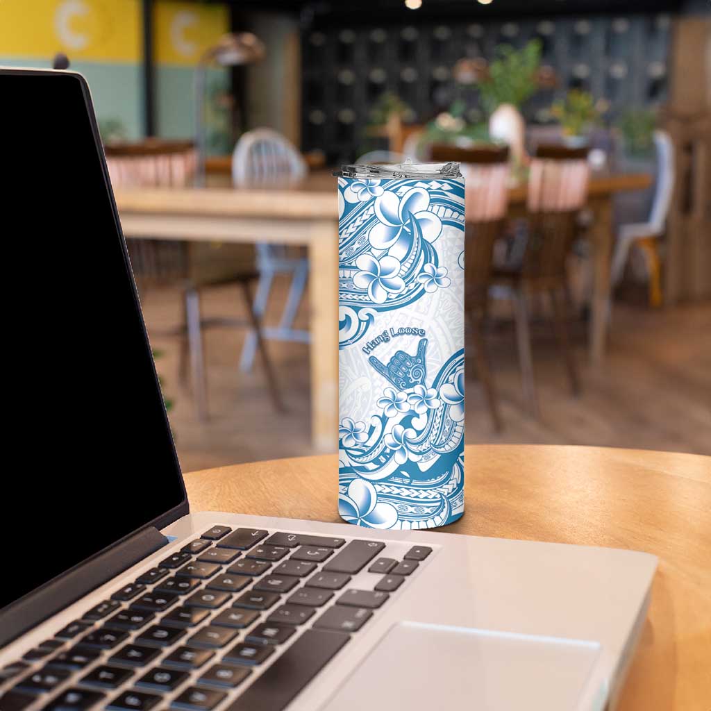 Aloha Hawaii Shaka Skinny Tumbler Hang Loose Blue Version - Polynesian Pride