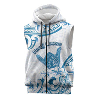 Aloha Hawaii Shaka Sleeveless Zip Hoodie Hang Loose Blue Version DT05