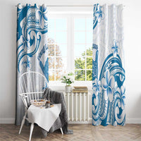Aloha Hawaii Shaka Window Curtain Hang Loose Blue Version - Polynesian Pride