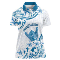 Aloha Hawaii Shaka Women Polo Shirt Hang Loose Blue Version DT05 Female Blue - Polynesian Pride