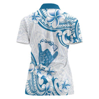 Aloha Hawaii Shaka Women Polo Shirt Hang Loose Blue Version DT05 - Polynesian Pride