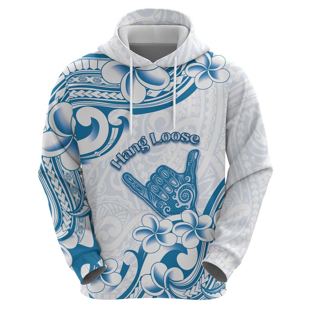 Aloha Hawaii Shaka Zip Hoodie Hang Loose Blue Version - Polynesian Pride