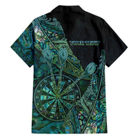 Personalised New Zealand Dart Family Matching Off The Shoulder Long Sleeve Dress and Hawaiian Shirt Maori Fern With Paua Shell DT05 - Polynesian Pride