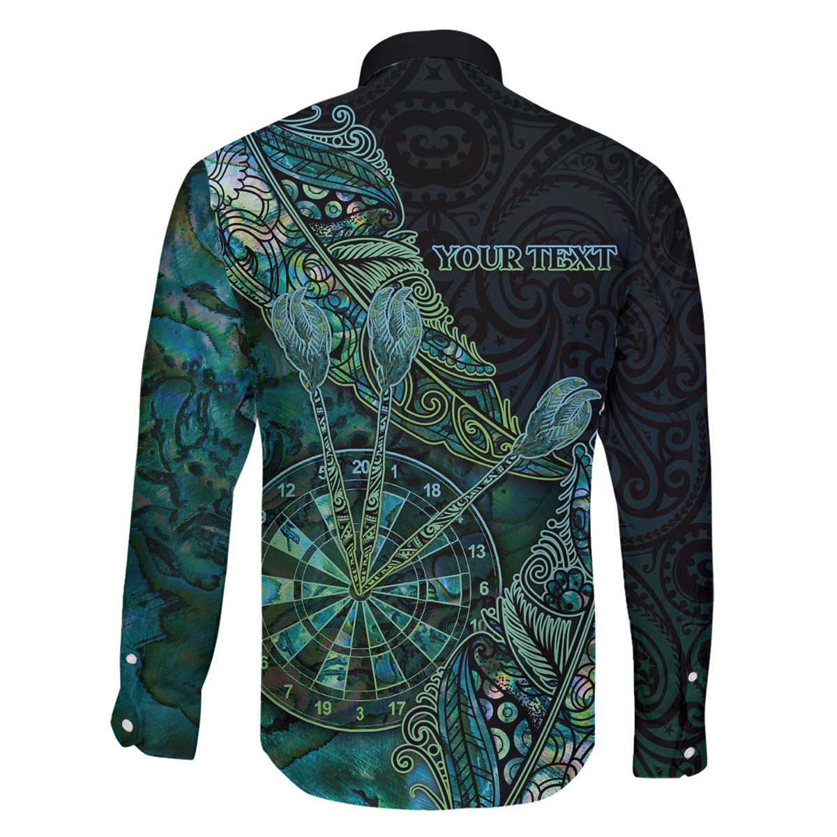 Personalised New Zealand Dart Family Matching Off The Shoulder Long Sleeve Dress and Hawaiian Shirt Maori Fern With Paua Shell DT05 - Polynesian Pride