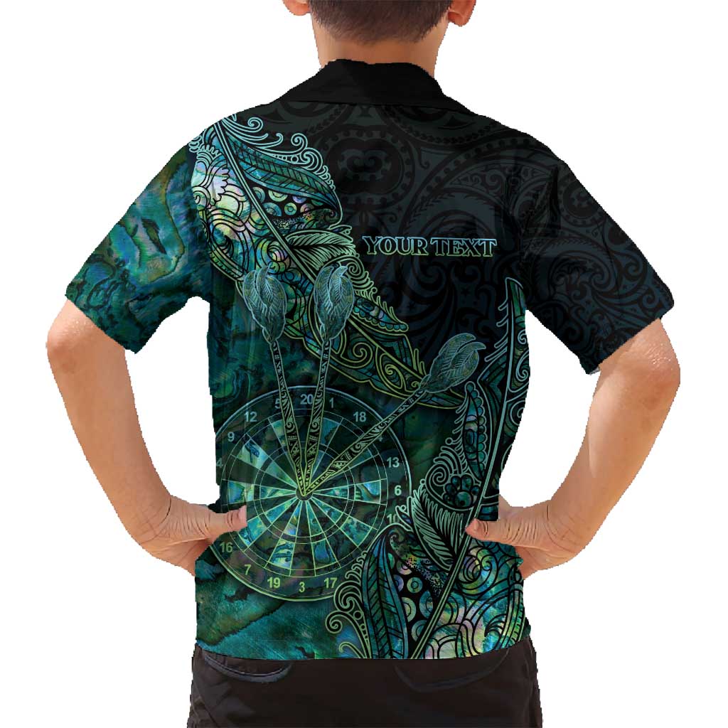 Personalised New Zealand Dart Family Matching Off Shoulder Maxi Dress and Hawaiian Shirt Maori Fern With Paua Shell DT05 - Polynesian Pride