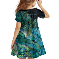 Personalised New Zealand Dart Family Matching Off Shoulder Short Dress and Hawaiian Shirt Maori Fern With Paua Shell DT05 - Polynesian Pride