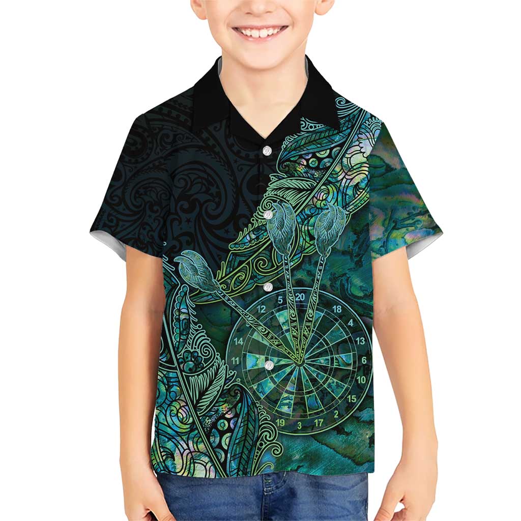 Personalised New Zealand Dart Hawaiian Shirt Maori Fern With Paua Shell - Polynesian Pride