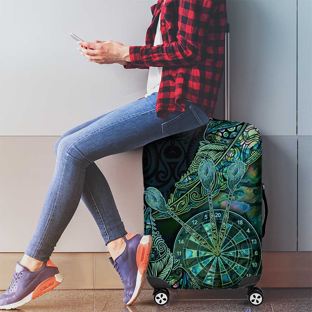 New Zealand Dart Luggage Cover Maori Fern With Paua Shell - Polynesian Pride