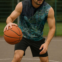 Personalised New Zealand Dart Sleeveless Hoodie Maori Fern With Paua Shell - Polynesian Pride