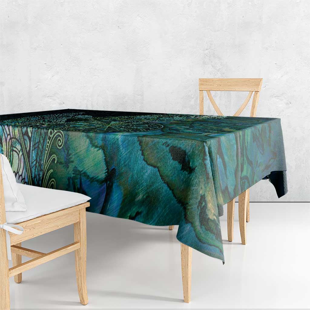 New Zealand Dart Tablecloth Maori Fern With Paua Shell - Polynesian Pride