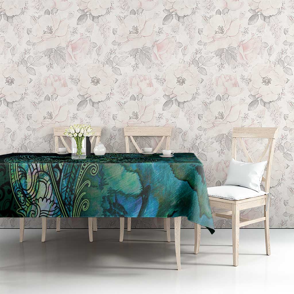 New Zealand Dart Tablecloth Maori Fern With Paua Shell - Polynesian Pride