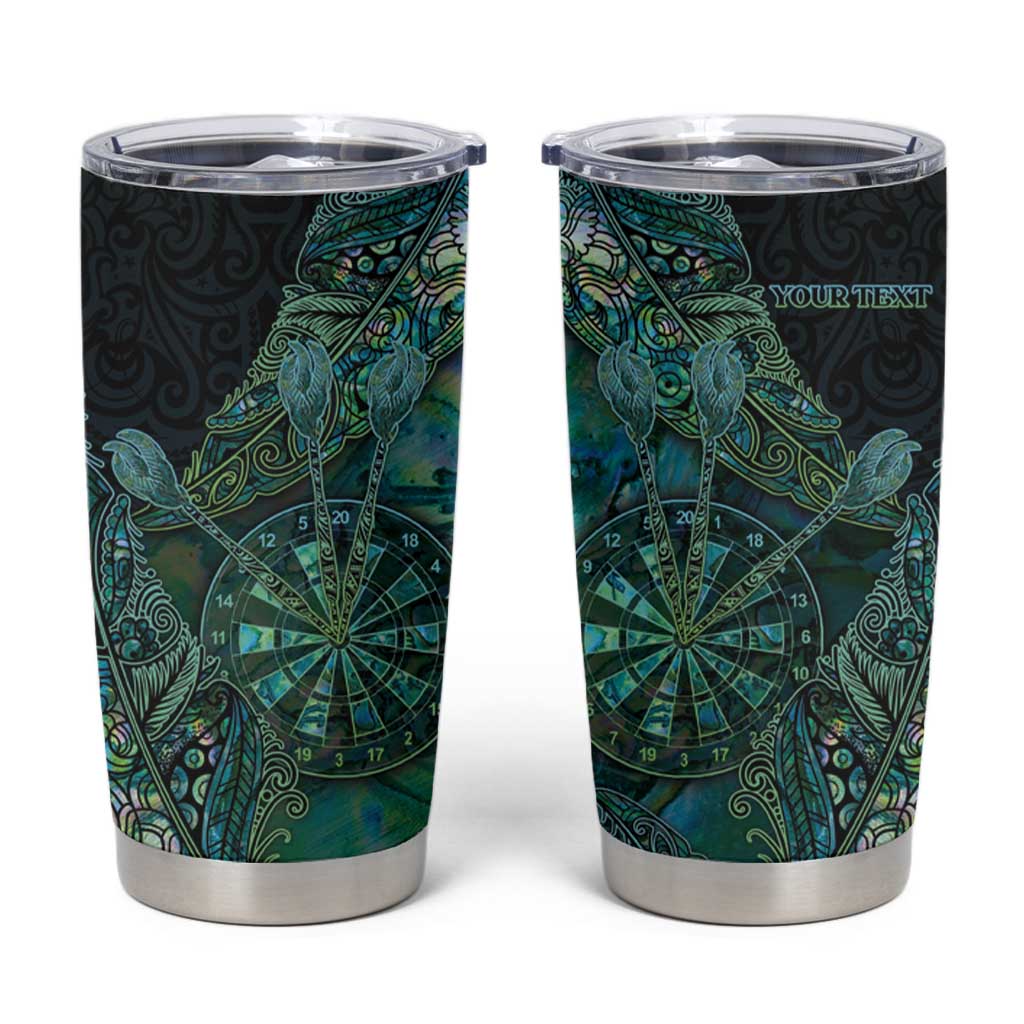 Personalised New Zealand Dart Tumbler Cup Maori Fern With Paua Shell - Polynesian Pride