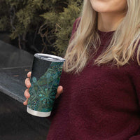 Personalised New Zealand Dart Tumbler Cup Maori Fern With Paua Shell - Polynesian Pride