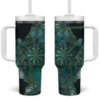 Personalised New Zealand Dart Tumbler With Handle Maori Fern With Paua Shell - Polynesian Pride