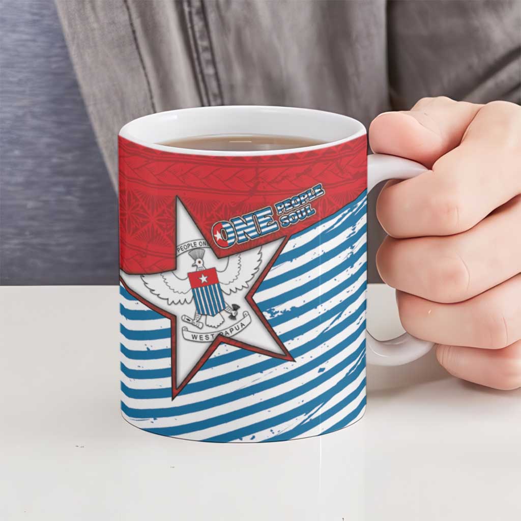 West Papua Morning Star Ceramic Mug One People One Soul - Polynesian Pride