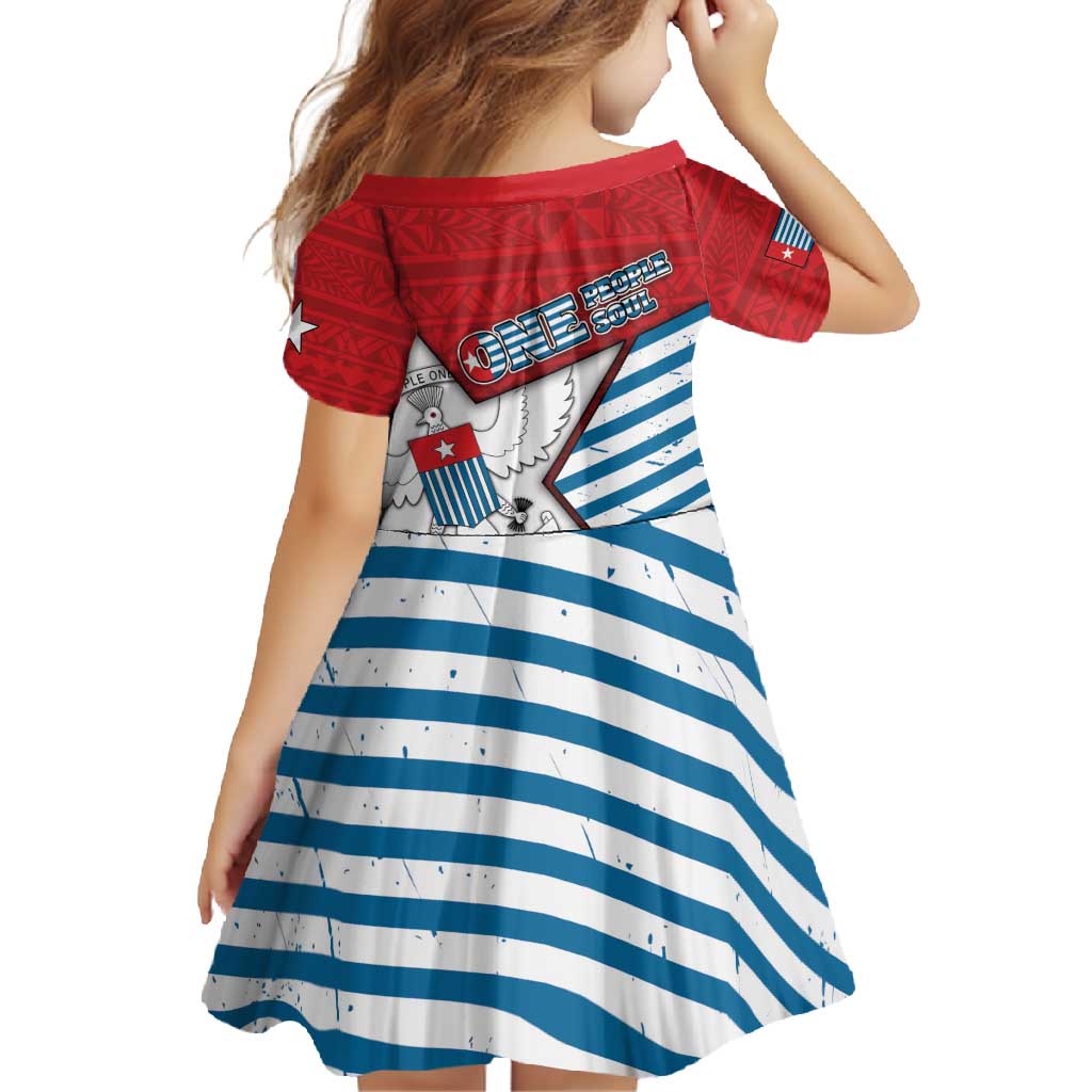 West Papua Morning Star Family Matching Off Shoulder Maxi Dress and Hawaiian Shirt One People One Soul DT05 - Polynesian Pride