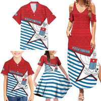 West Papua Morning Star Family Matching Summer Maxi Dress and Hawaiian Shirt One People One Soul DT05 - Polynesian Pride