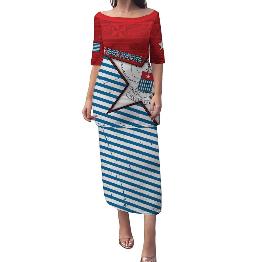 West Papua Morning Star Puletasi One People One Soul - Polynesian Pride