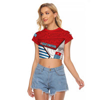 West Papua Morning Star Raglan Cropped T Shirt One People One Soul - Polynesian Pride
