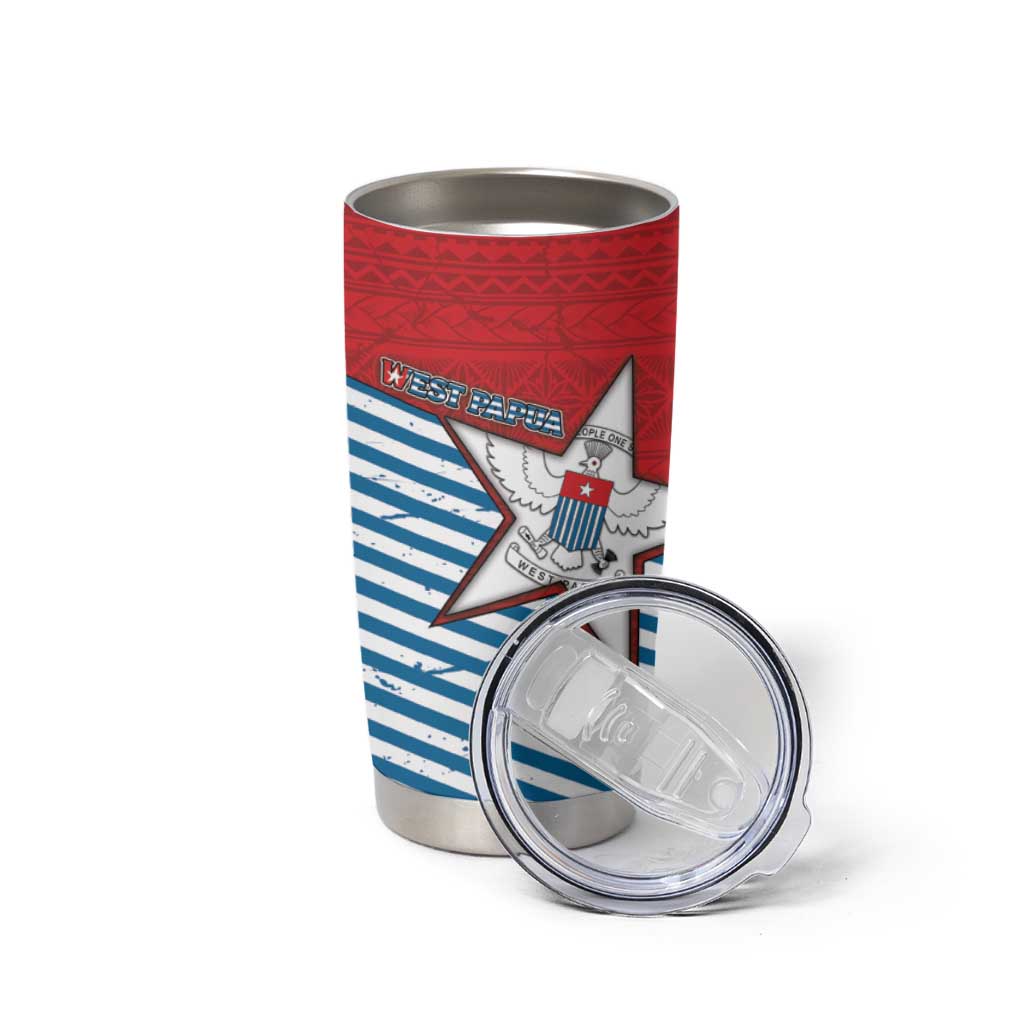 West Papua Morning Star Tumbler Cup One People One Soul - Polynesian Pride