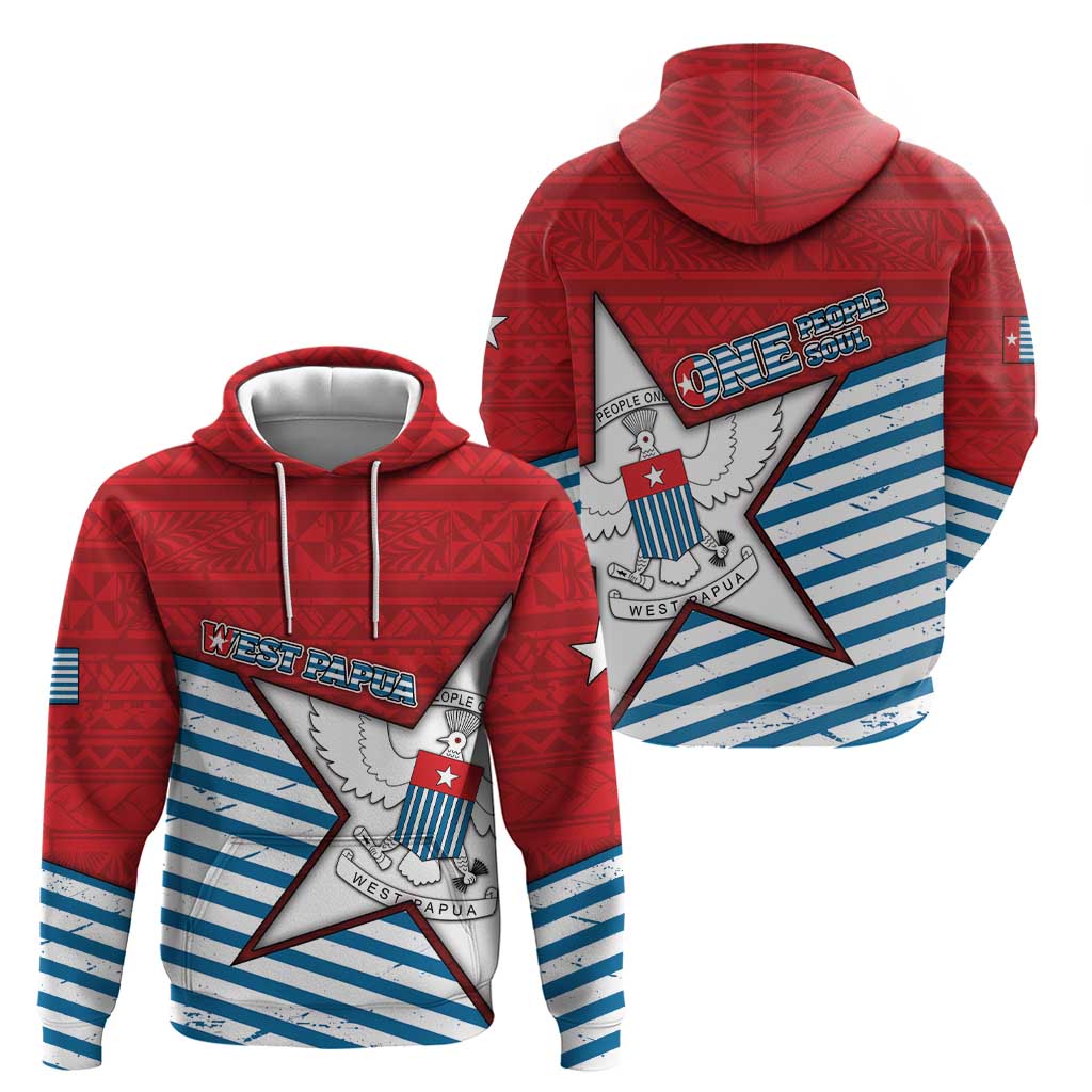 West Papua Morning Star Zip Hoodie One People One Soul - Polynesian Pride