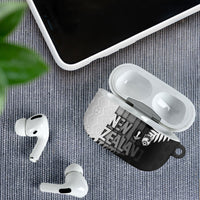 New Zealand Football AirPods Case Silver Fern Maori Pattern Monochrome