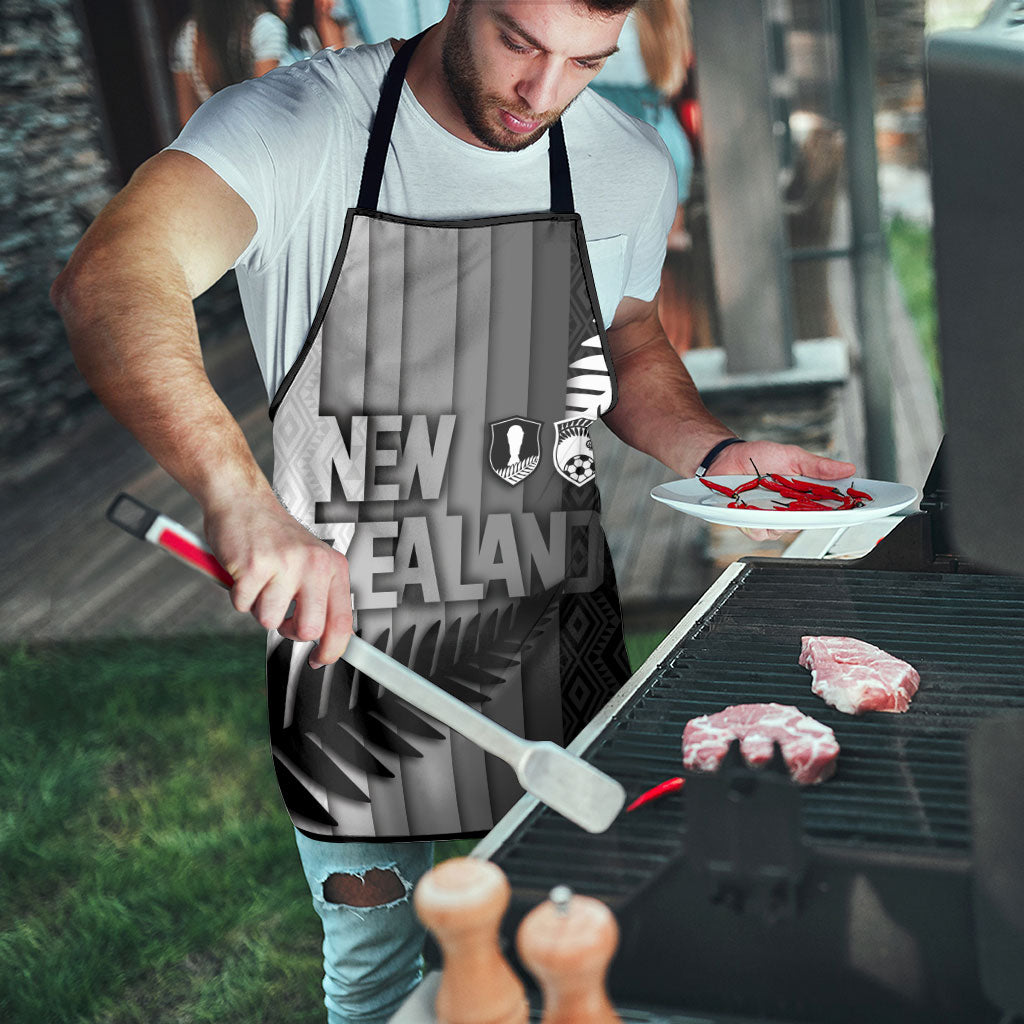 New Zealand Football Apron Silver Fern Maori Pattern Monochrome