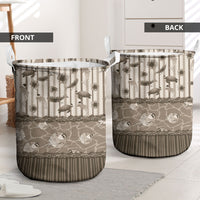 Hawaii Christmas In July Laundry Basket Beige Mele Kalikimaka Sea Animals
