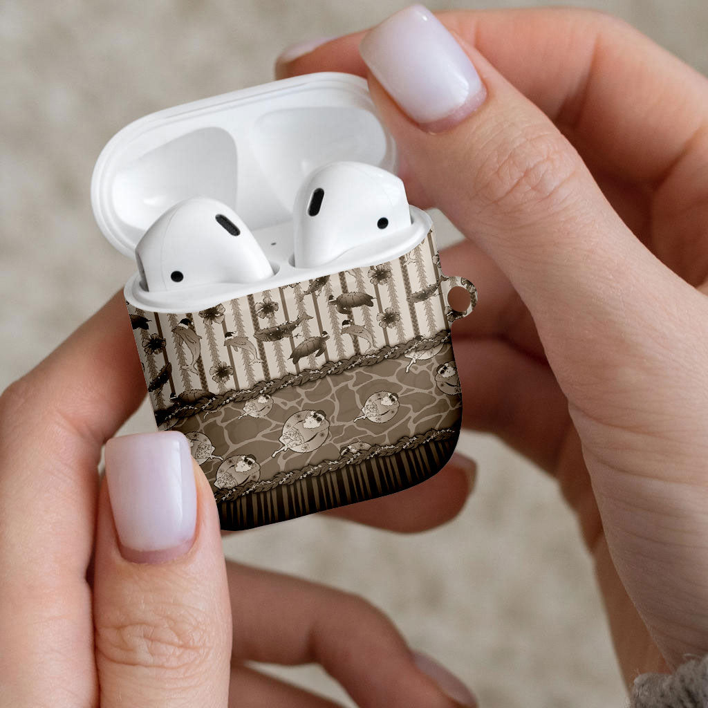 Hawaii Christmas In July AirPods Case Beige Mele Kalikimaka Sea Animals DT05 - Polynesian Pride